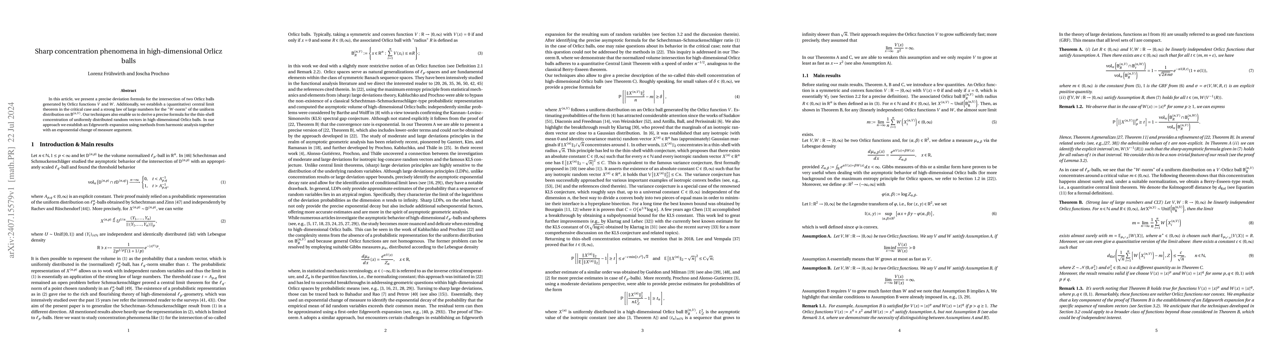 Thumbnail for Sharp concentration phenomena in high-dimensional Orlicz balls