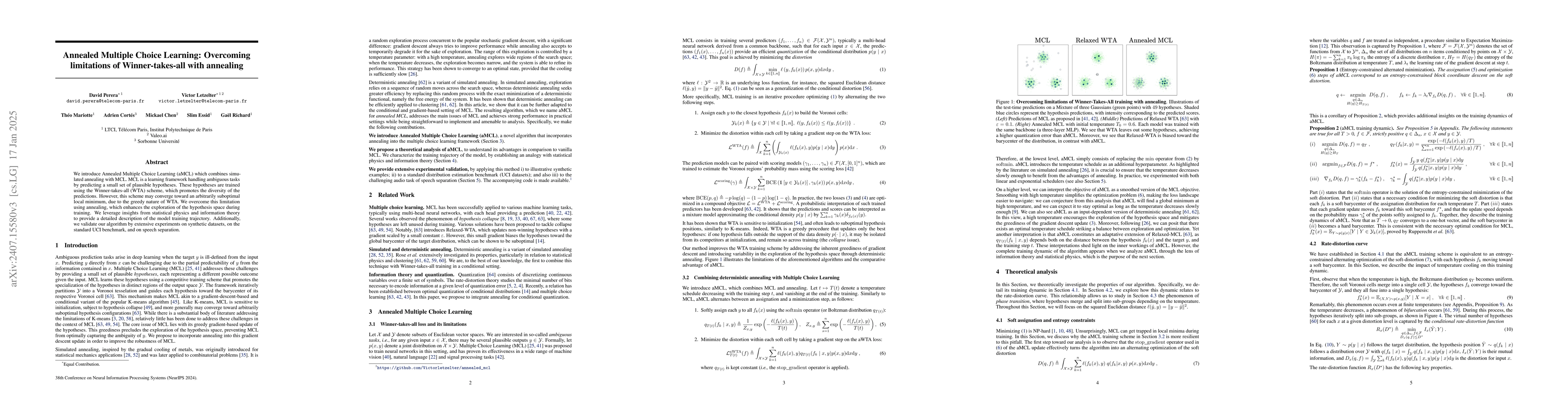 Thumbnail for Annealed Multiple Choice Learning: Overcoming limitations of
  Winner-takes-all with annealing