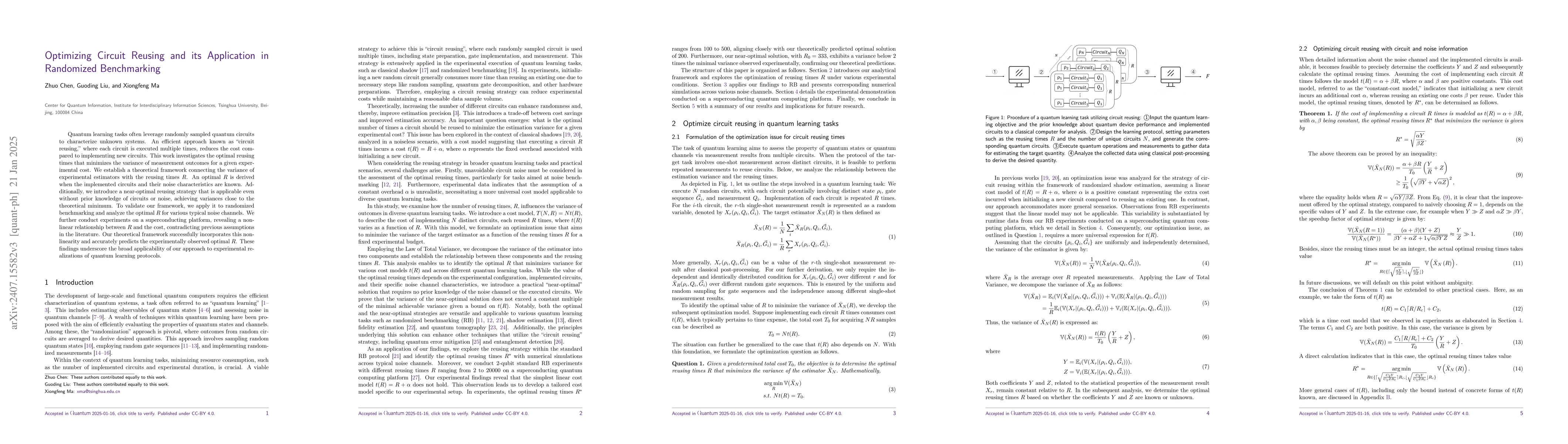 Thumbnail for Optimizing Circuit Reusing and its Application in Randomized
  Benchmarking
