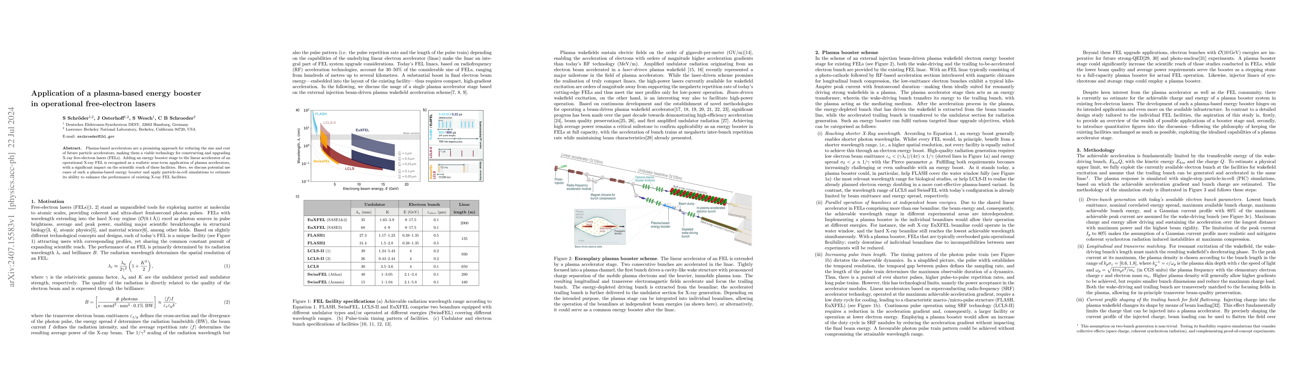 Thumbnail for Application of a plasma-based energy booster in operational
  free-electron lasers