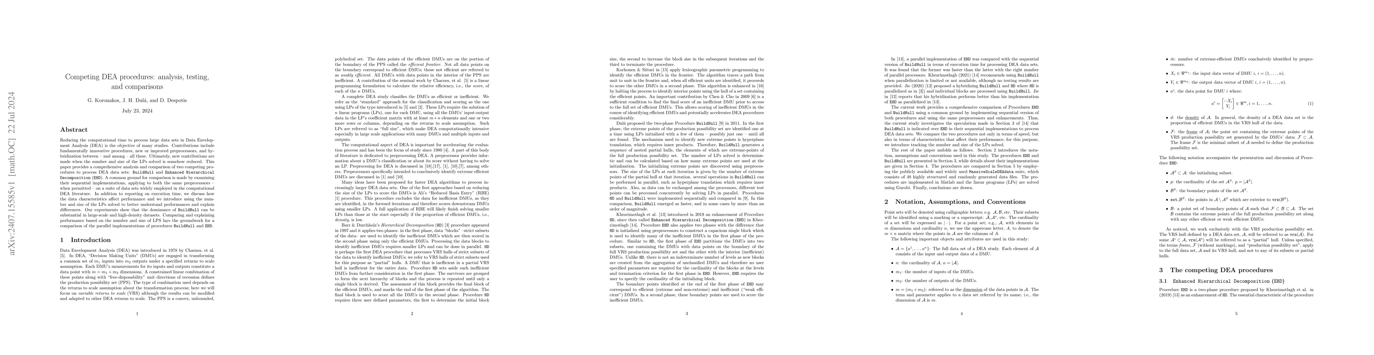 Thumbnail for Competing DEA procedures: analysis, testing, and comparisons