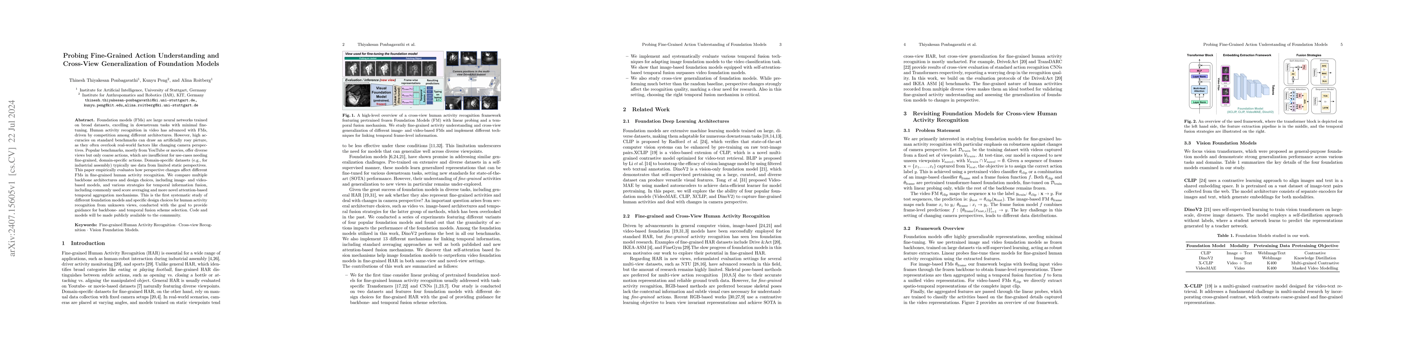 Thumbnail for Probing Fine-Grained Action Understanding and Cross-View Generalization
  of Foundation Models