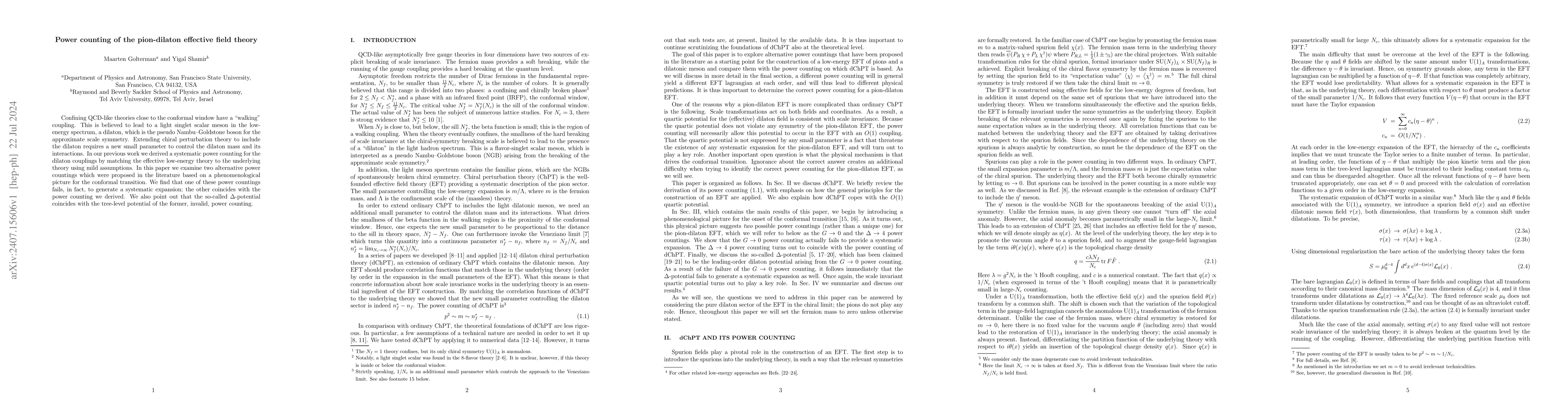 Thumbnail for Power counting of the pion-dilaton effective field theory