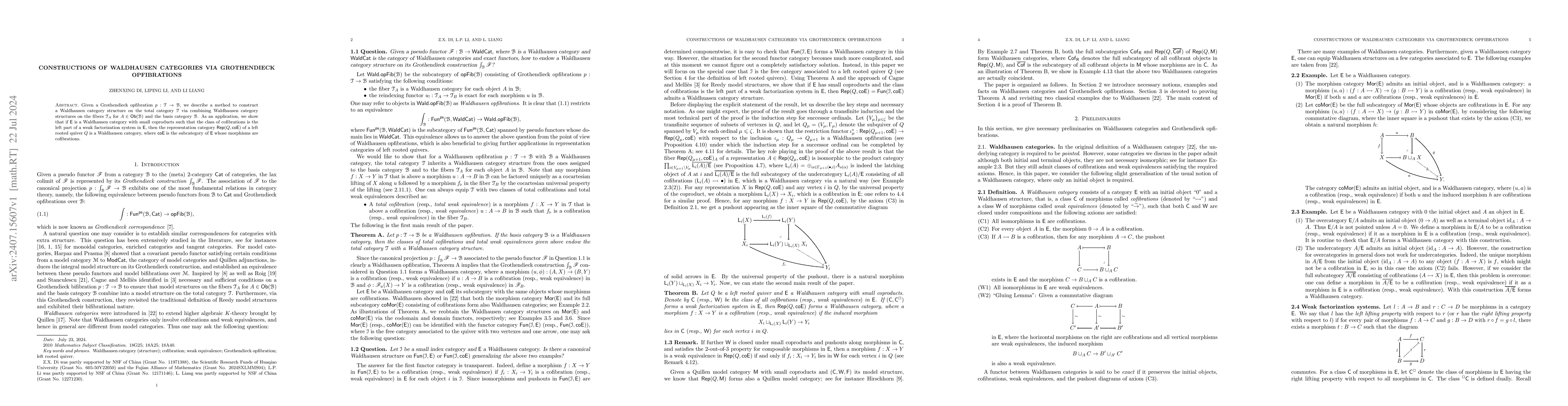 Thumbnail for Constructions of Waldhausen categories via Grothendieck opfibrations