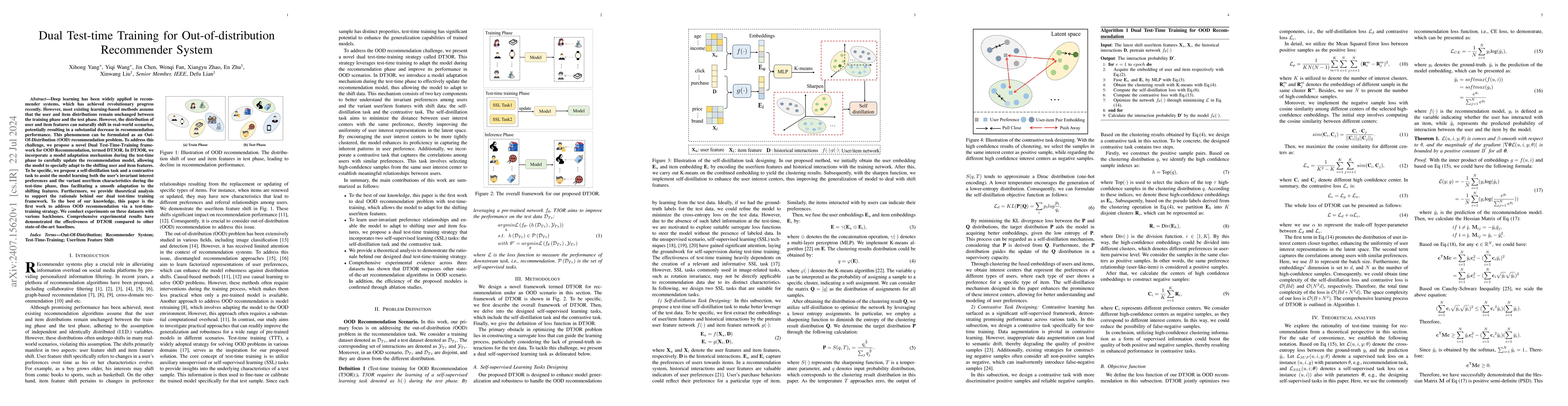 Thumbnail for Dual Test-time Training for Out-of-distribution Recommender System