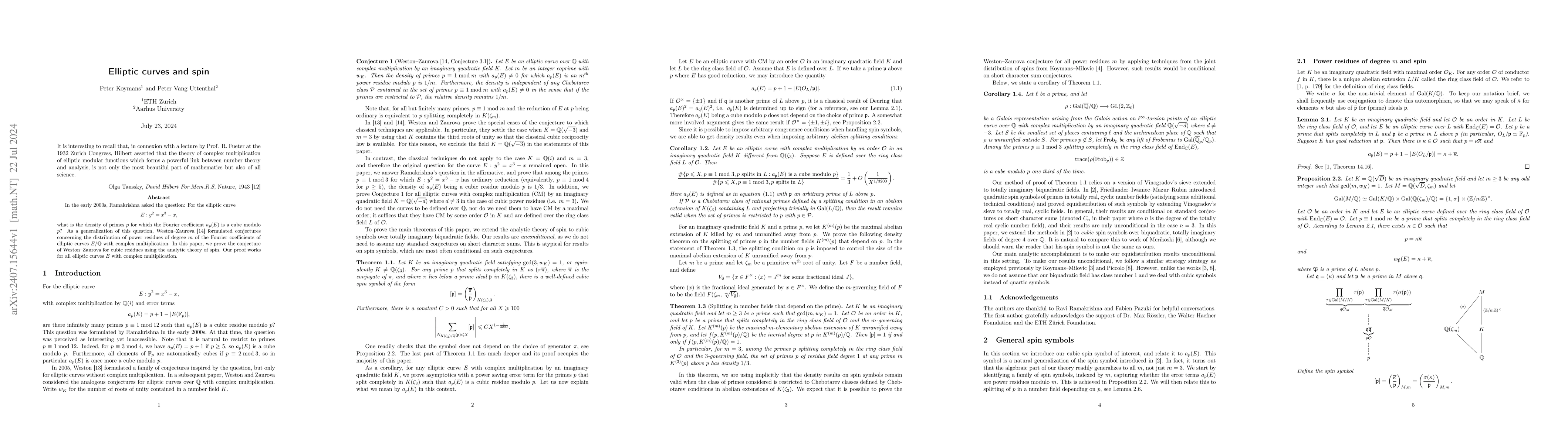 Thumbnail for Elliptic curves and spin