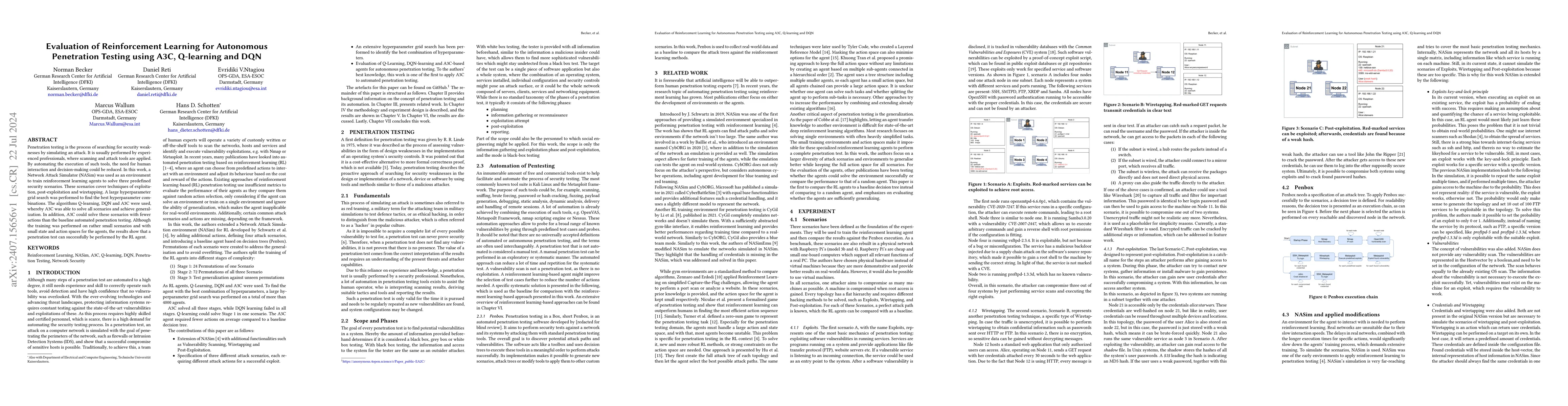 Thumbnail for Evaluation of Reinforcement Learning for Autonomous Penetration Testing
  using A3C, Q-learning and DQN