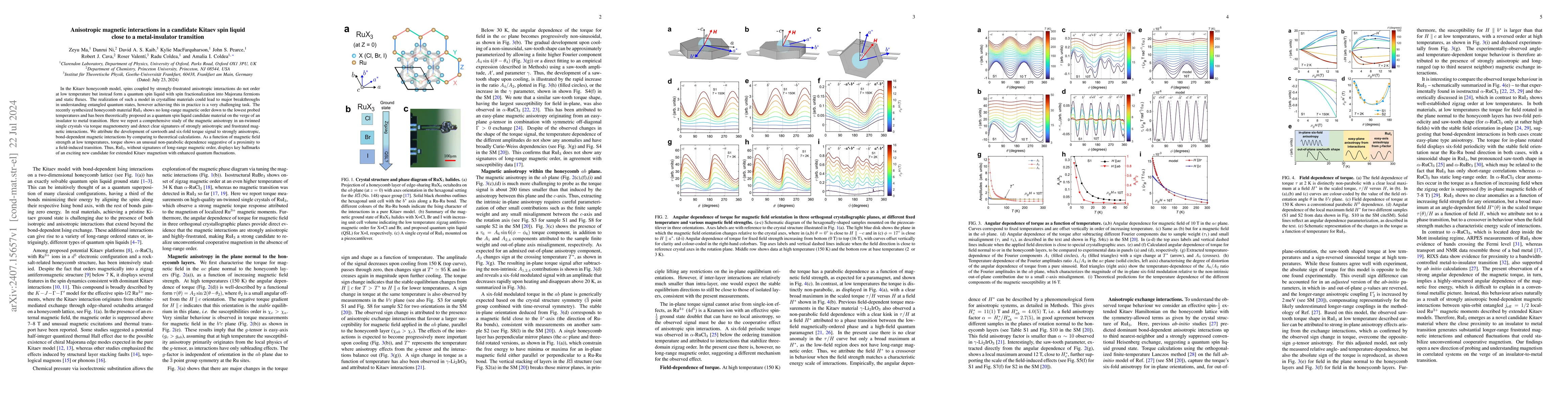 Thumbnail for Anisotropic magnetic interactions in a candidate Kitaev spin liquid
  close to a metal-insulator transition