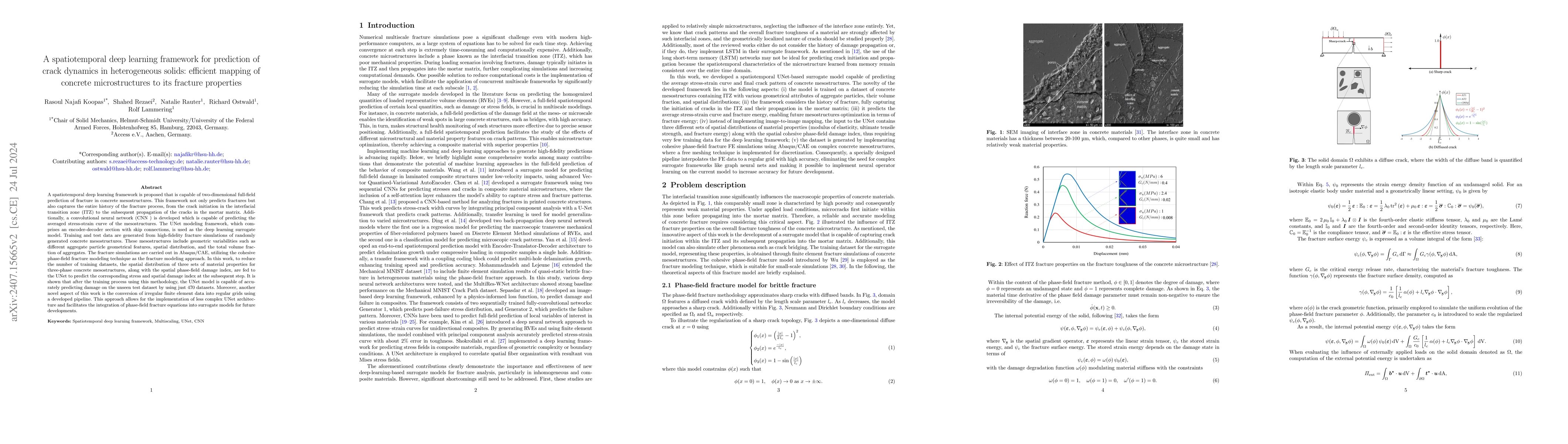 Thumbnail for A spatiotemporal deep learning framework for prediction of crack
  dynamics in heterogeneous solids: efficient mapping of concrete
  microstructures to its fracture properties