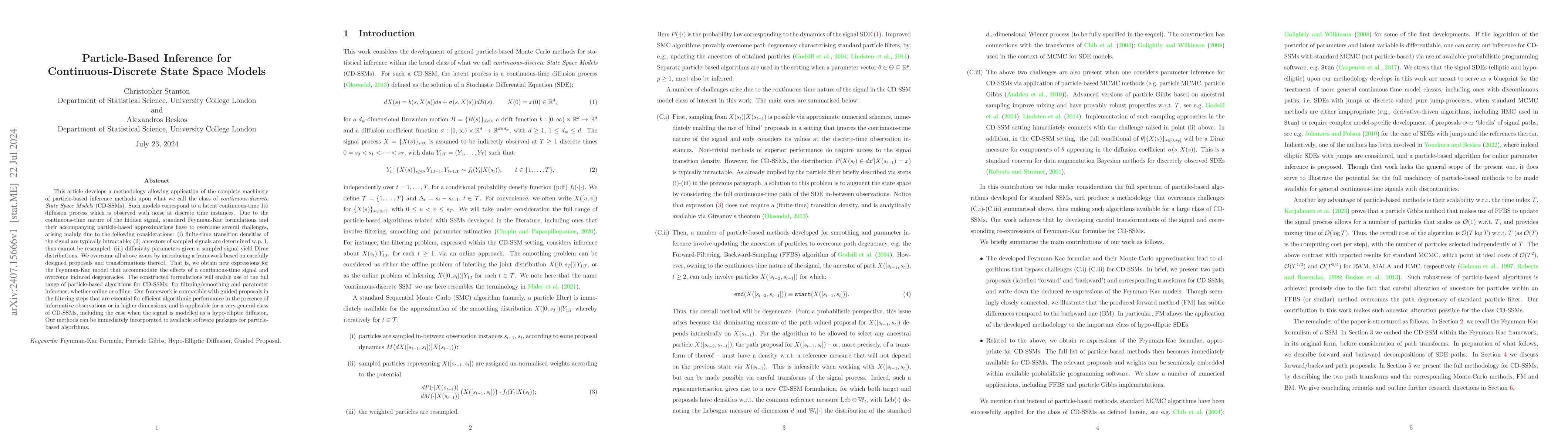 Thumbnail for Particle Based Inference for Continuous-Discrete State Space Models