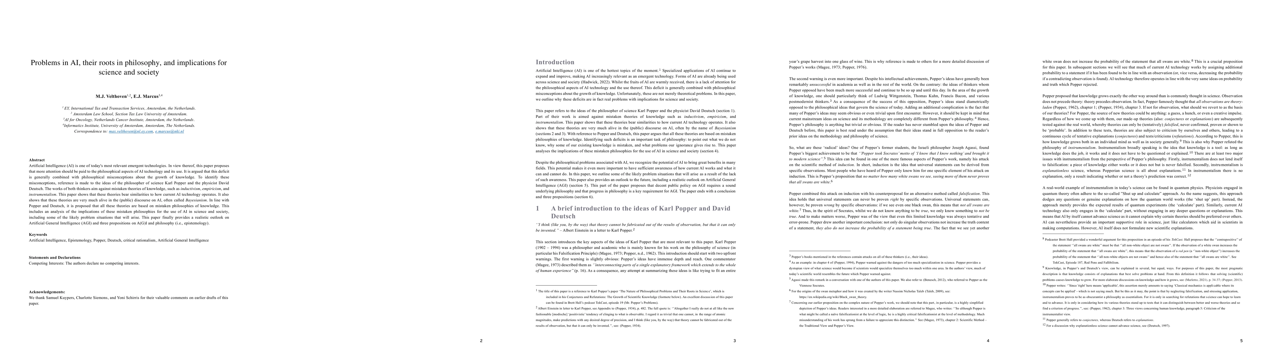 Thumbnail for Problems in AI, their roots in philosophy, and implications for science
  and society