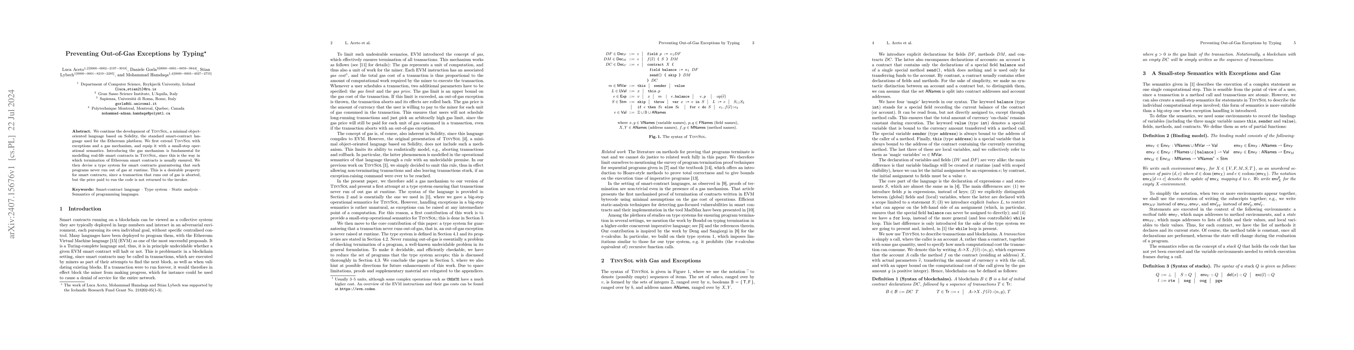 Thumbnail for Preventing Out-of-Gas Exceptions by Typing