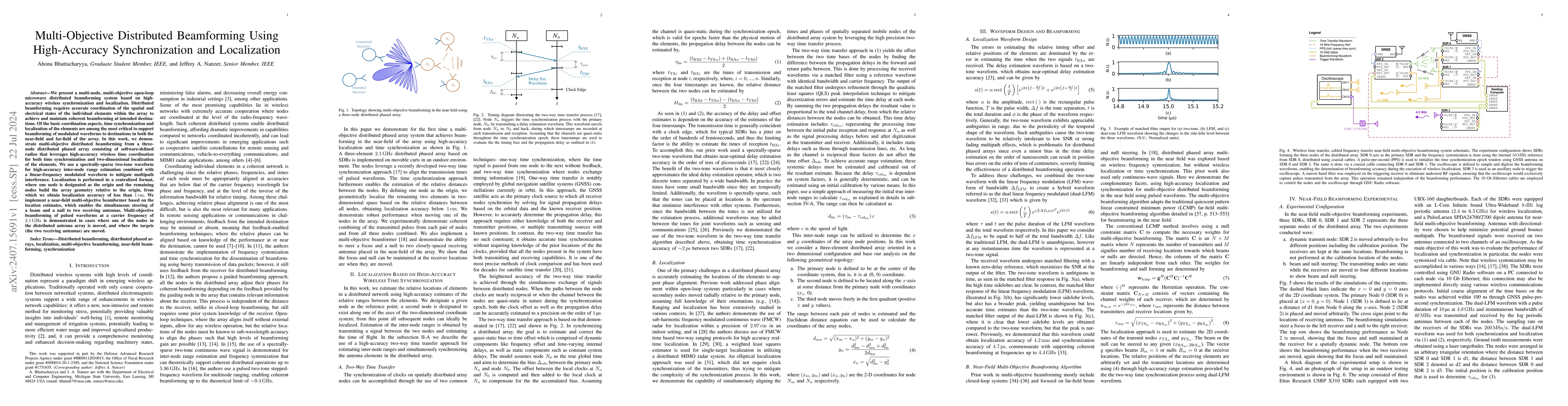 Thumbnail for Multi-Objective Distributed Beamforming Using High-Accuracy
  Synchronization and Localization