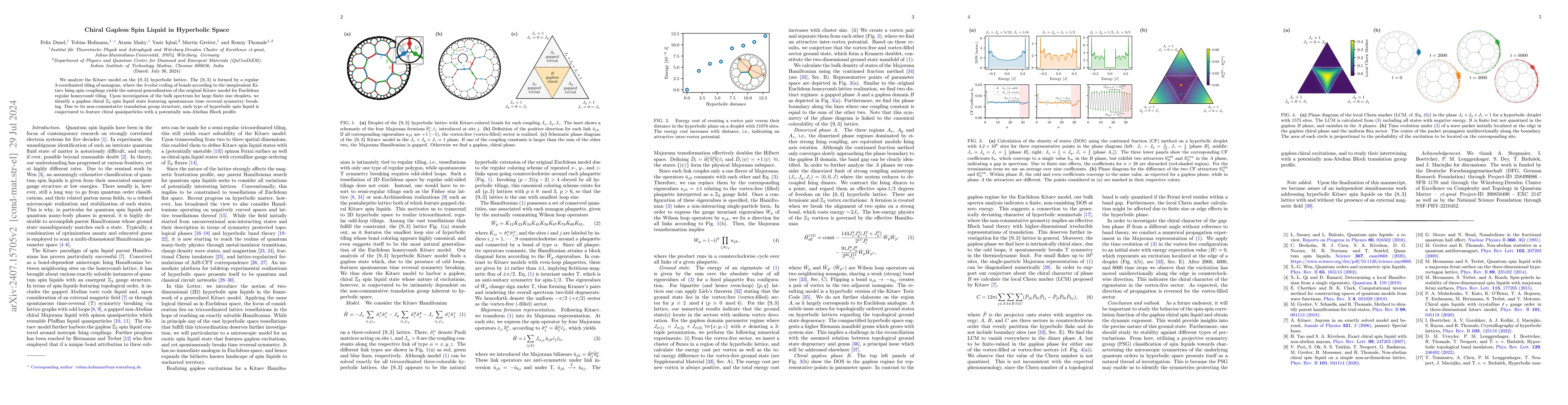 Thumbnail for Chiral Gapless Spin Liquid in Hyperbolic Space