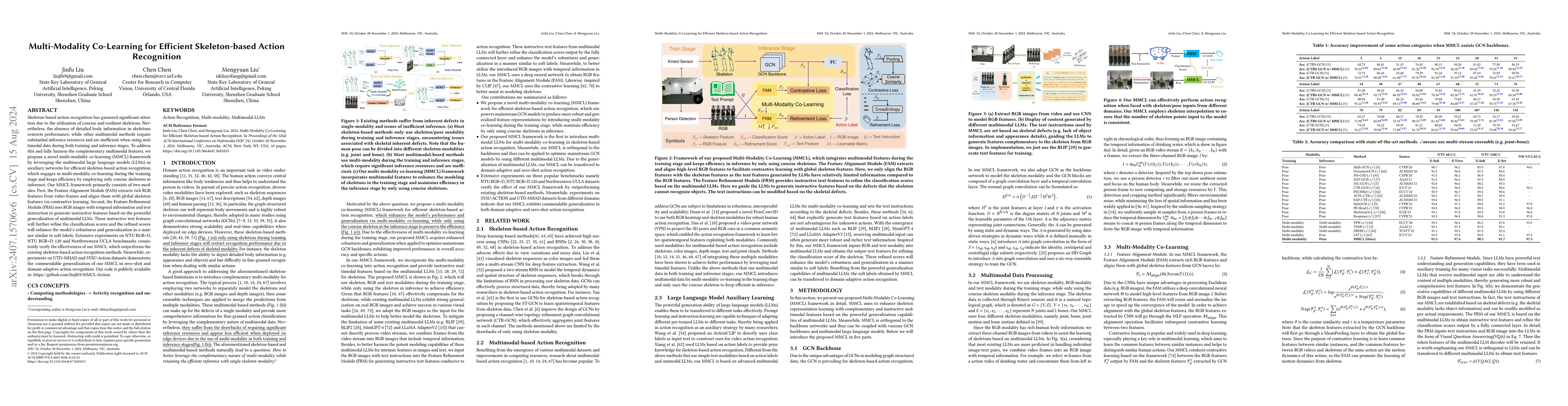 Thumbnail for Multi-Modality Co-Learning for Efficient Skeleton-based Action
  Recognition