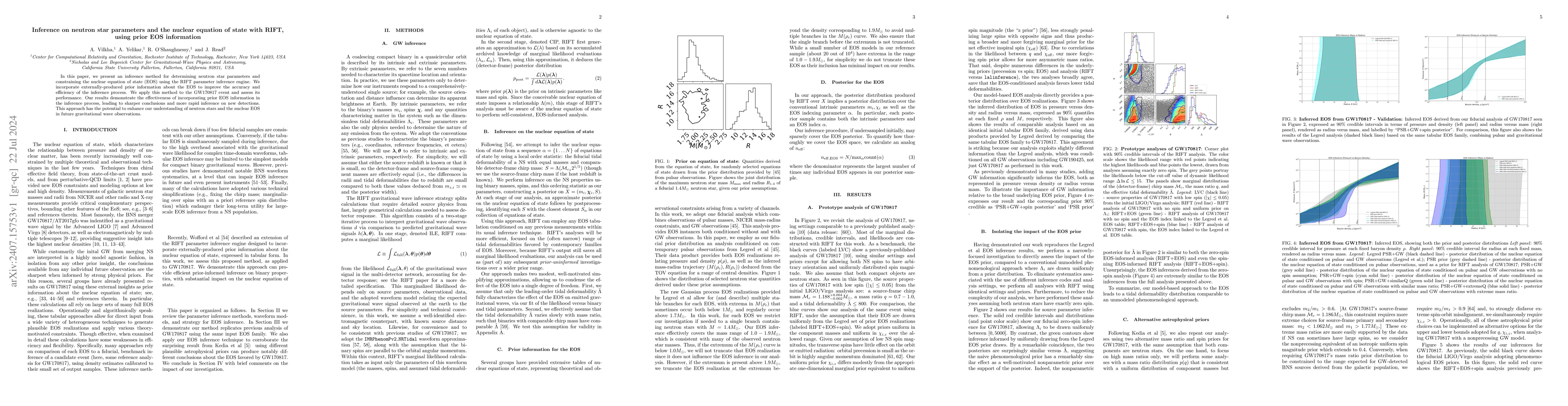 Thumbnail for Inference on neutron star parameters and the nuclear equation of state
  with RIFT, using prior EOS information