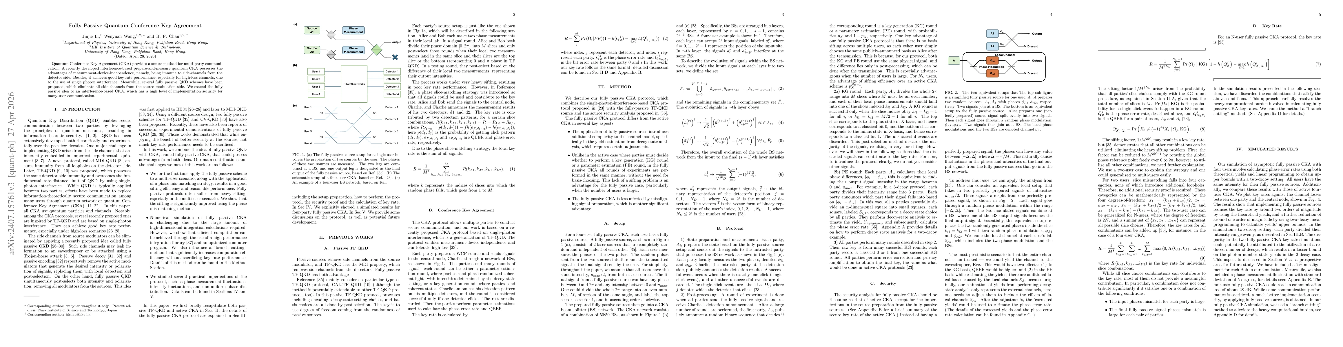 Thumbnail for Fully Passive Quantum Conference Key Agreement