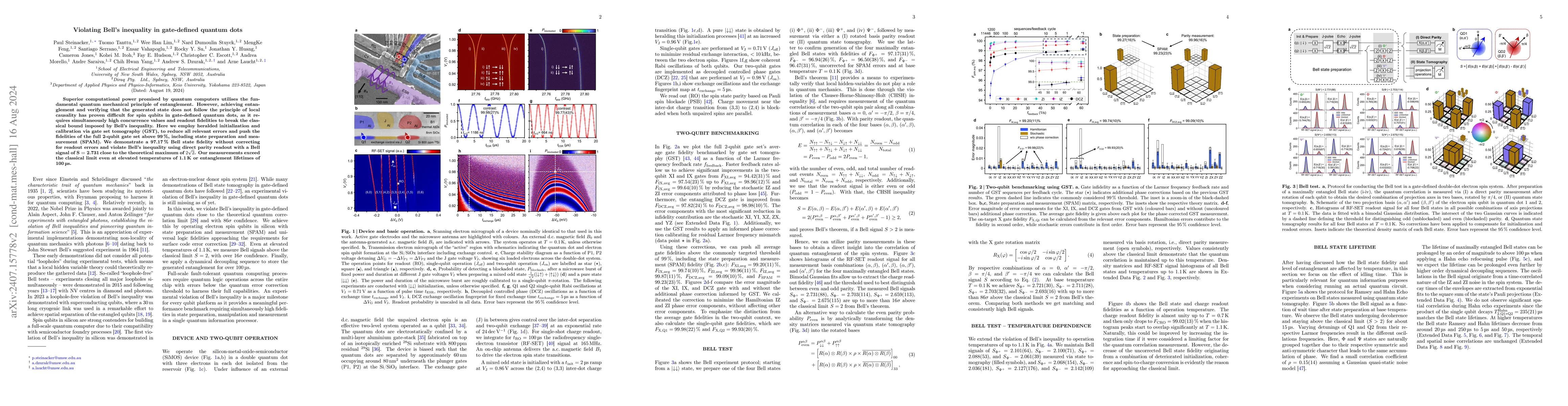 Thumbnail for Violating Bell's inequality in gate-defined quantum dots