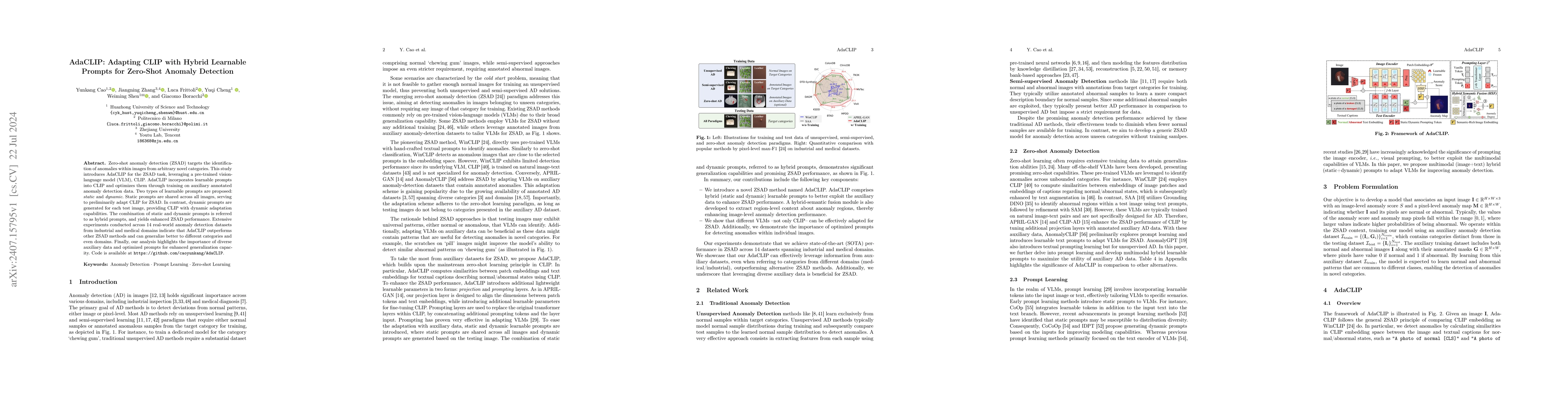 Thumbnail for AdaCLIP: Adapting CLIP with Hybrid Learnable Prompts for Zero-Shot
  Anomaly Detection