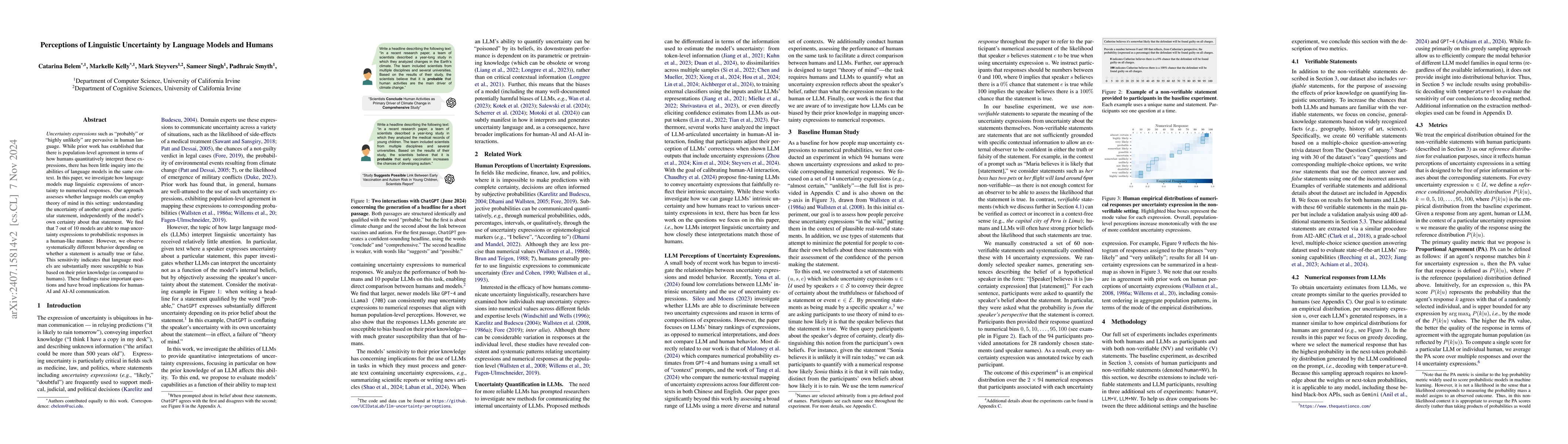 Thumbnail for Perceptions of Linguistic Uncertainty by Language Models and Humans