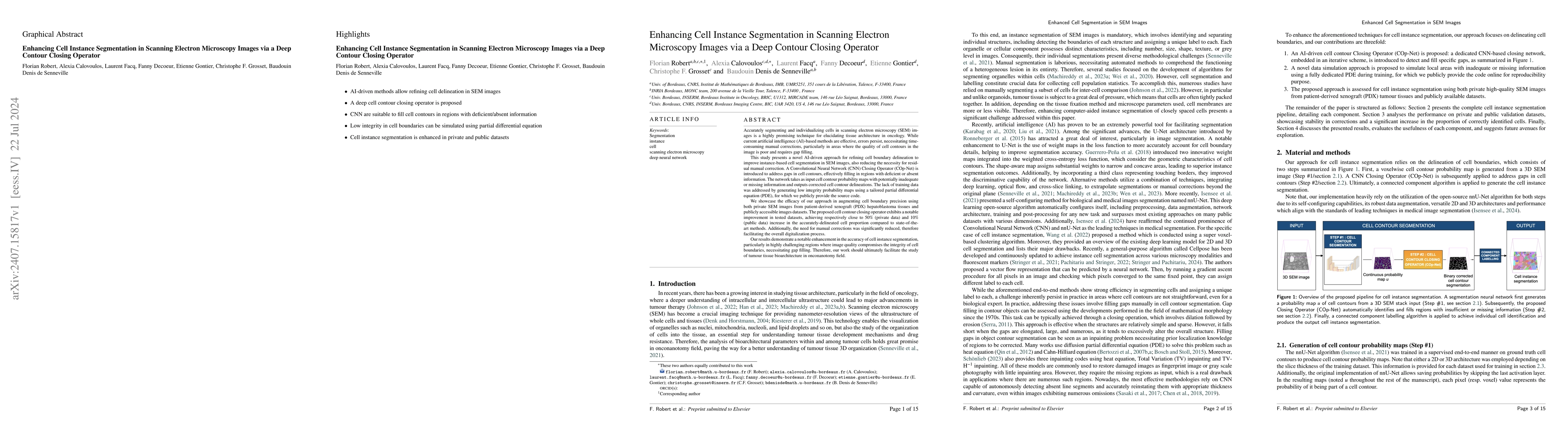 Thumbnail for Enhancing Cell Instance Segmentation in Scanning Electron Microscopy
  Images via a Deep Contour Closing Operator