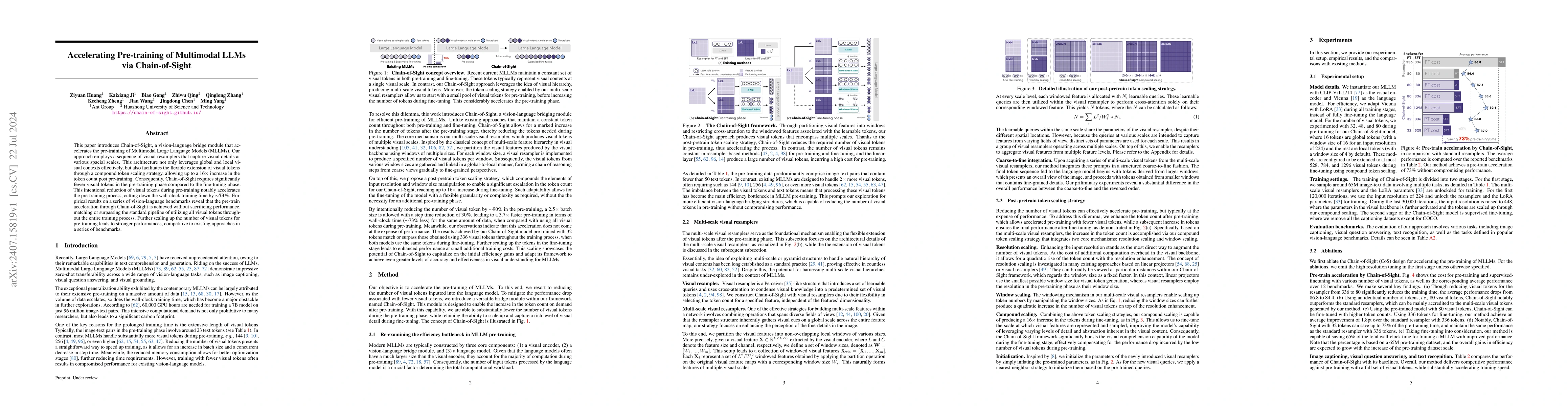 Thumbnail for Accelerating Pre-training of Multimodal LLMs via Chain-of-Sight