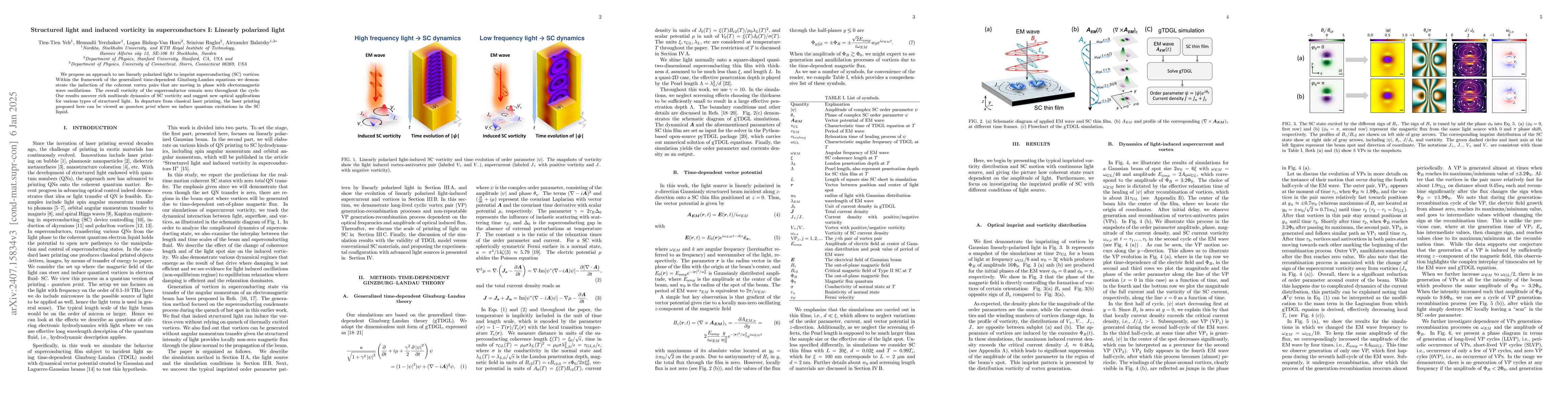 Thumbnail for Structured light and induced vorticity in superconductors I: Linearly
  polarized light