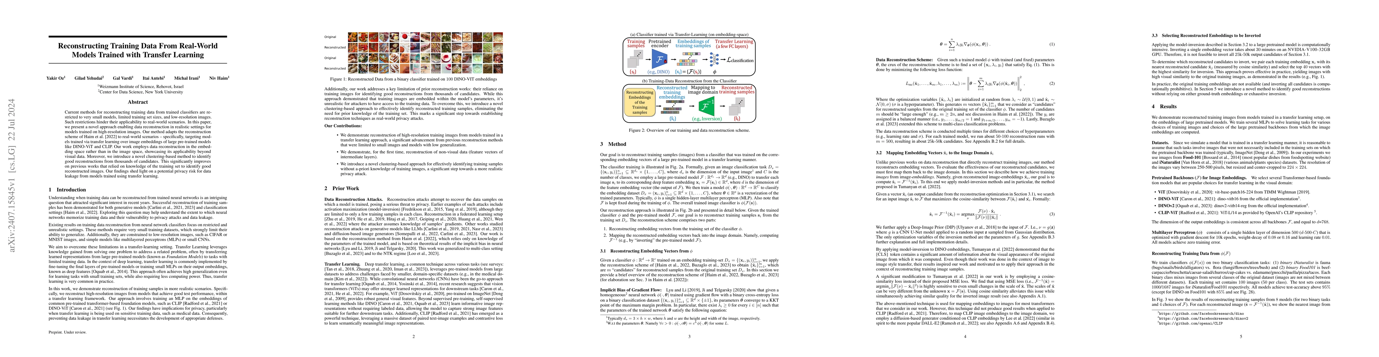 Thumbnail for Reconstructing Training Data From Real World Models Trained with
  Transfer Learning