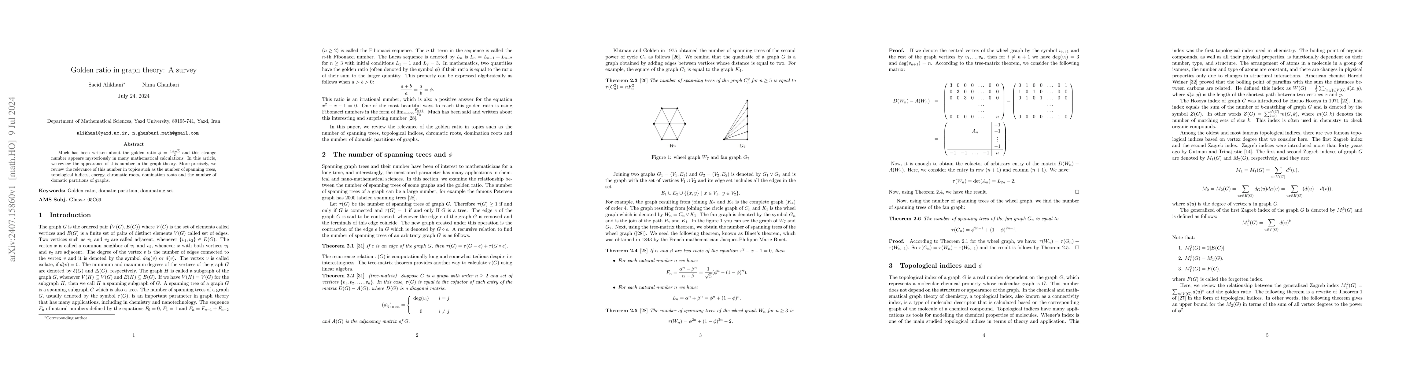 Thumbnail for Golden ratio in graph theory: A survey