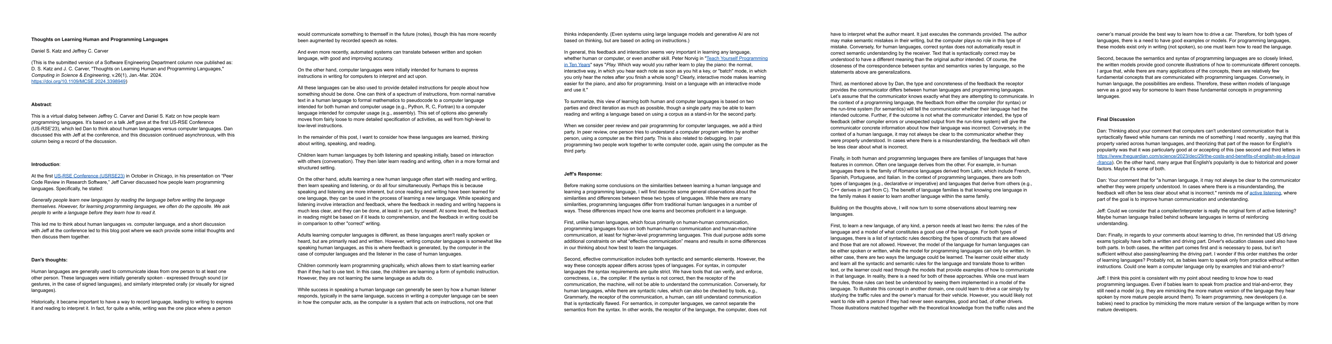 Thumbnail for Thoughts on Learning Human and Programming Languages