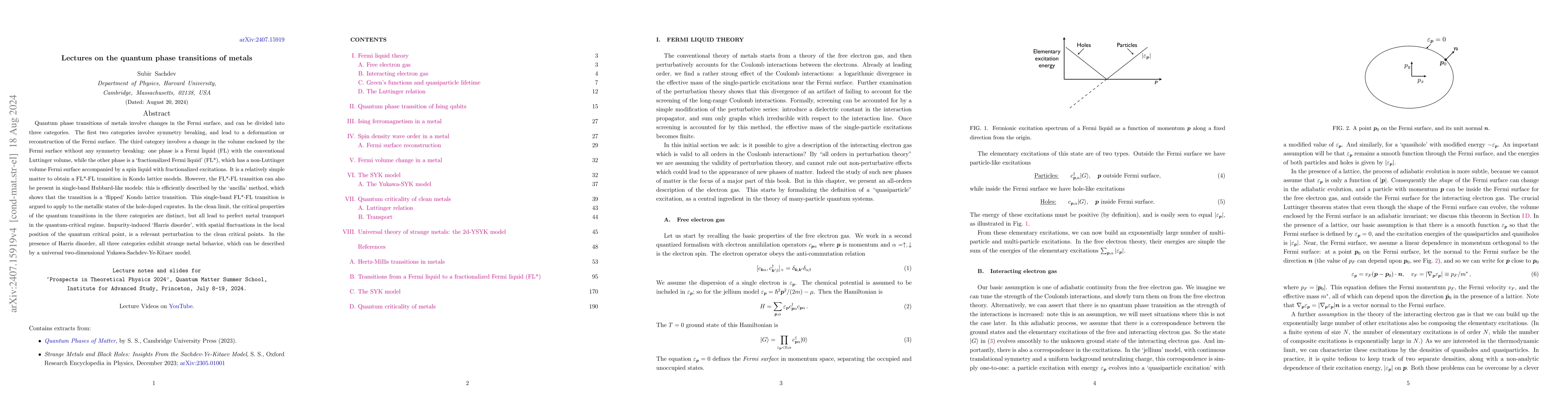 Thumbnail for Lectures on the quantum phase transitions of metals