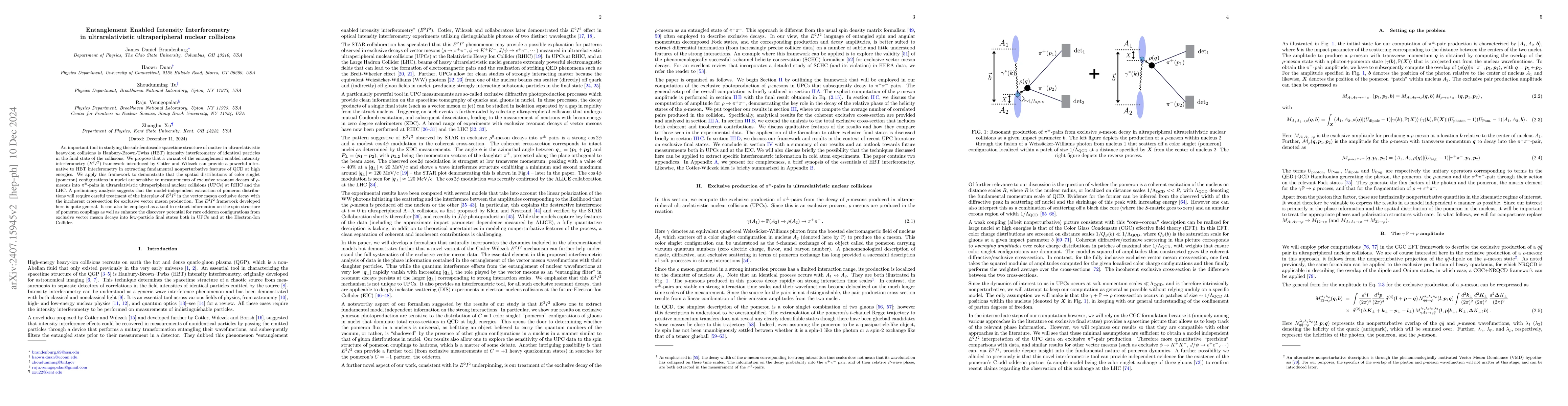 Thumbnail for Entanglement Enabled Intensity Interferometry in ultrarelativistic
  ultraperipheral nuclear collisions