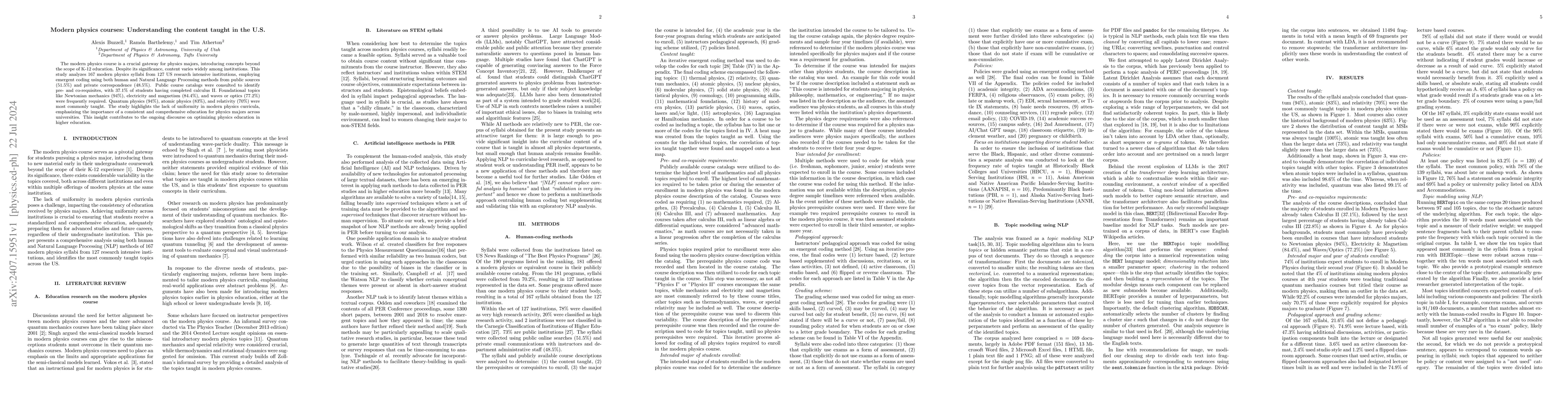 Thumbnail for Modern physics courses: Understanding the content taught in the U.S