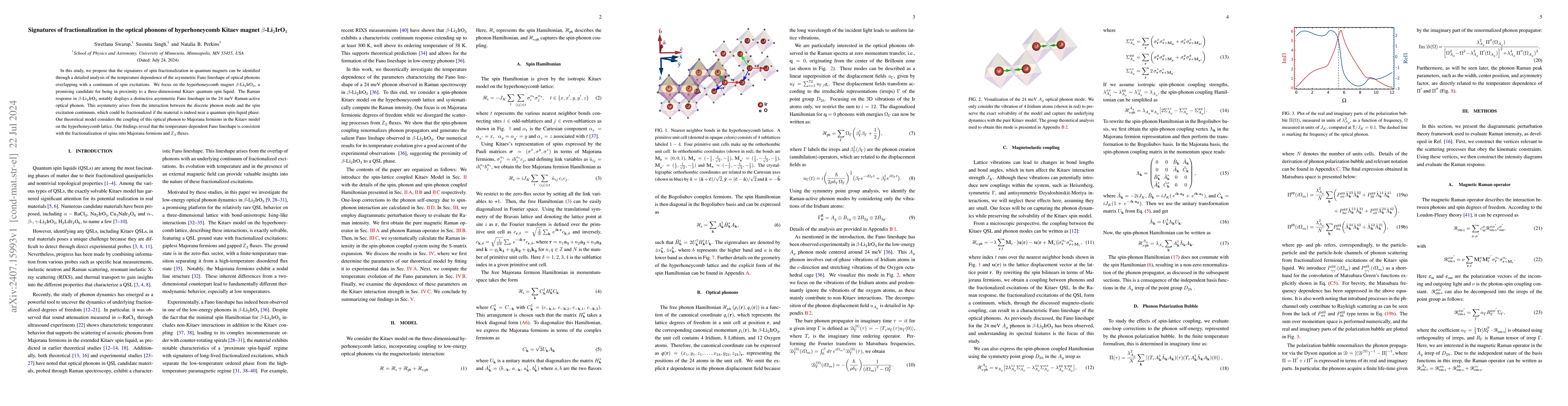 Thumbnail for Signatures of fractionalization in the optical phonons of hyperhoneycomb
  Kitaev magnet $β$-Li$_2$IrO$_3$