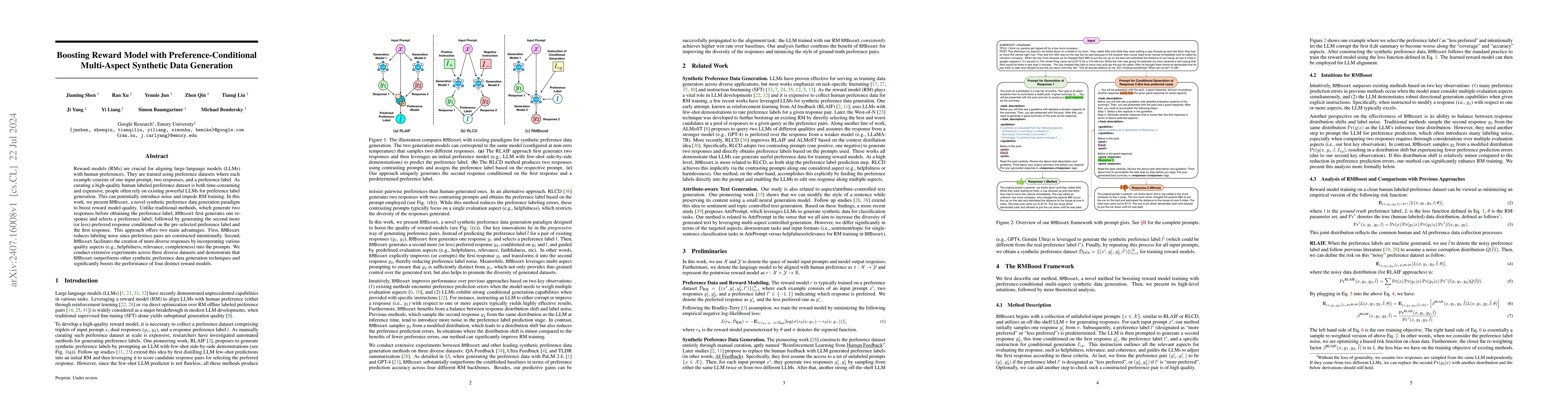 Thumbnail for Boosting Reward Model with Preference-Conditional Multi-Aspect Synthetic
  Data Generation