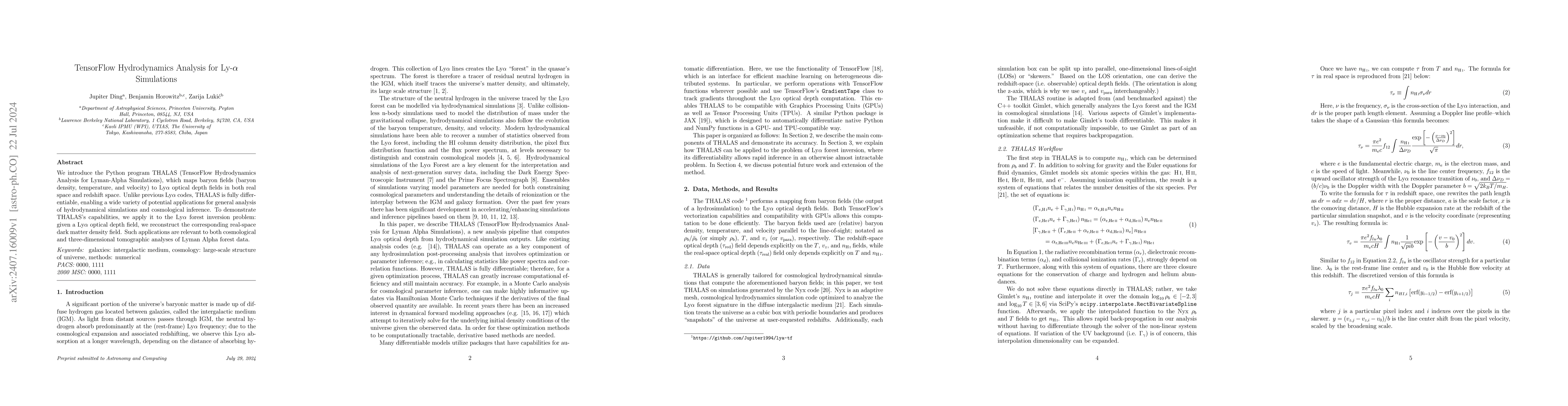 Thumbnail for TensorFlow Hydrodynamics Analysis for Ly-$α$ Simulations