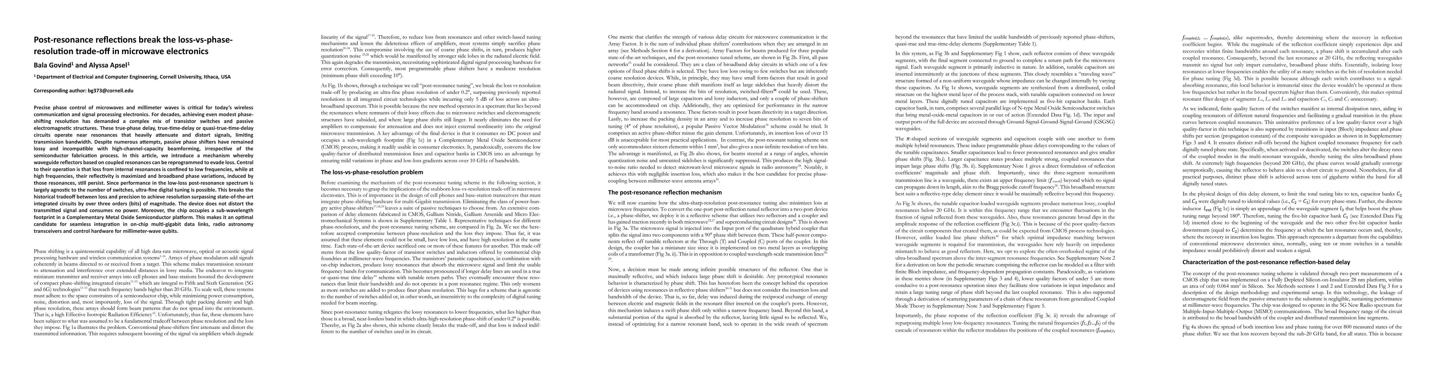 Thumbnail for Post-resonance reflections break the loss-vs-phase-resolution trade-off
  in microwave electronics