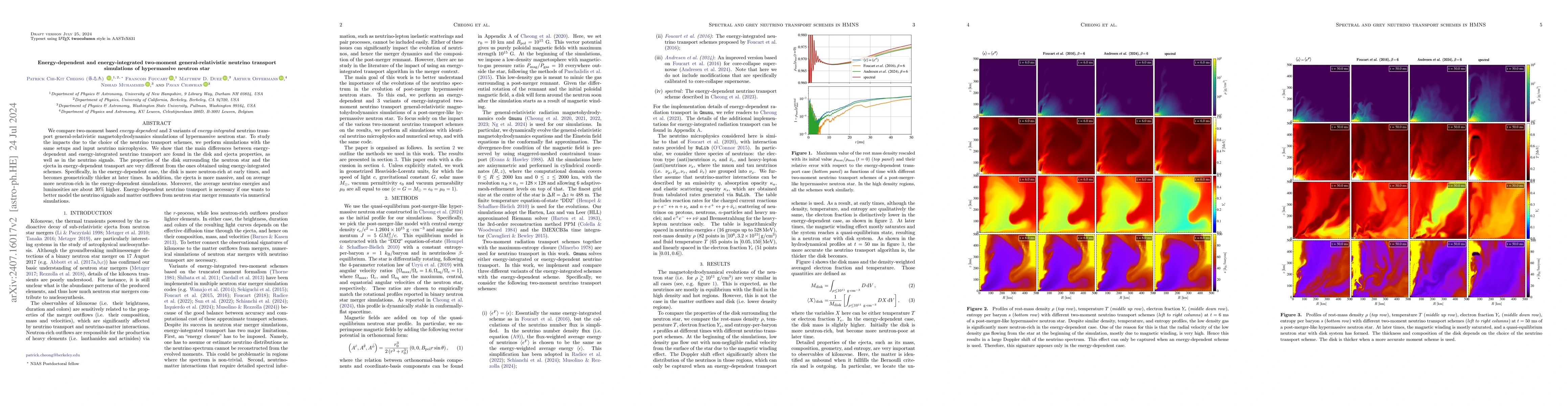 Thumbnail for Energy-dependent and energy-integrated two-moment general-relativistic
  neutrino transport simulations of hypermassive neutron star