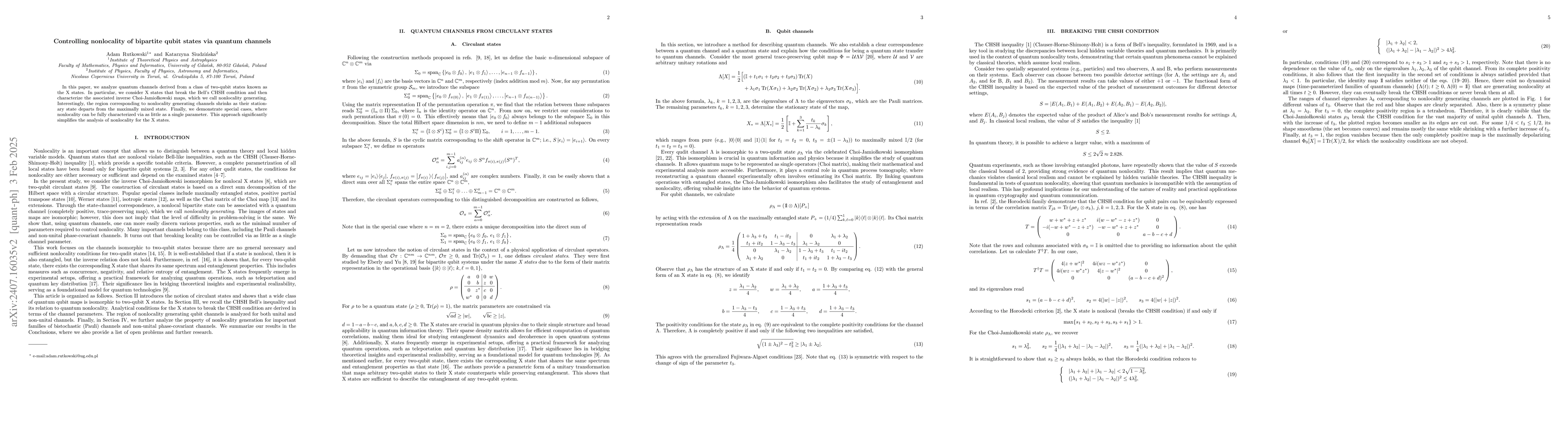 Thumbnail for Controlling nonlocality of bipartite qubit states via quantum channels