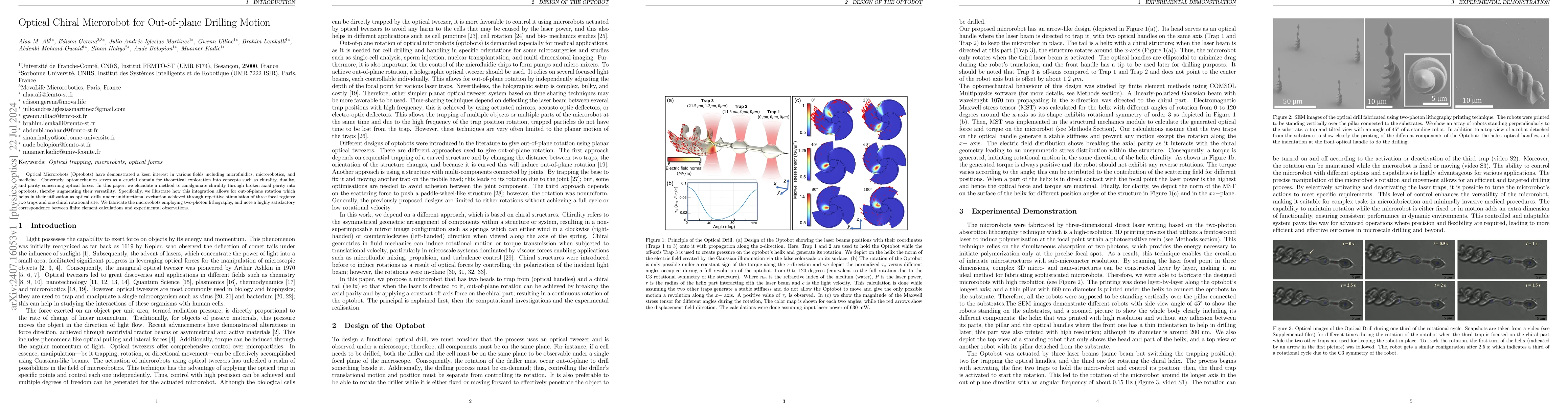 Thumbnail for Optical Chiral Microrobot for Out-of-plane Drilling Motion