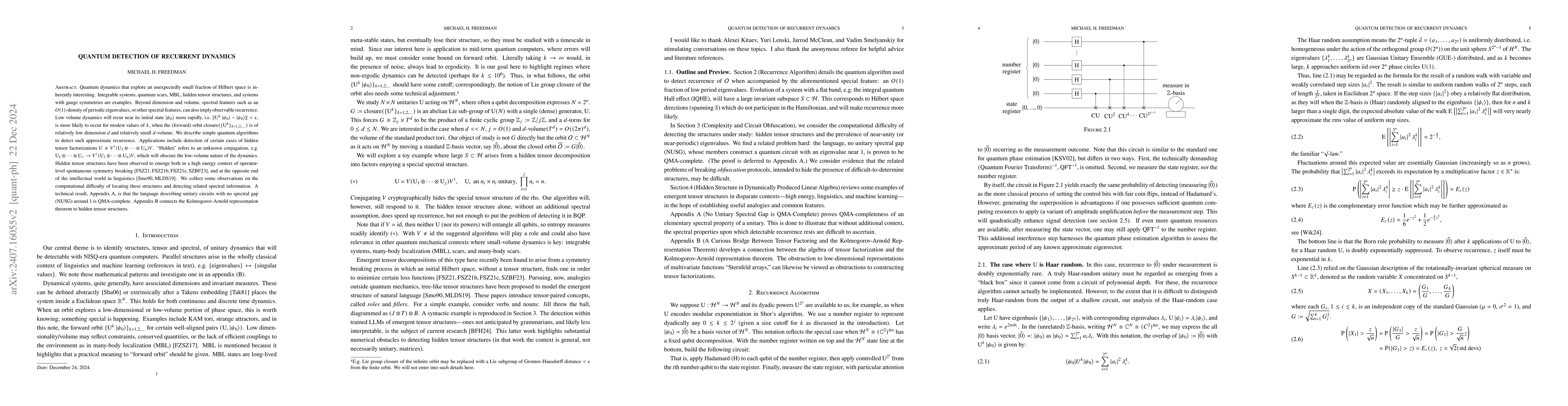 Thumbnail for Quantum Detection of Recurrent Dynamics