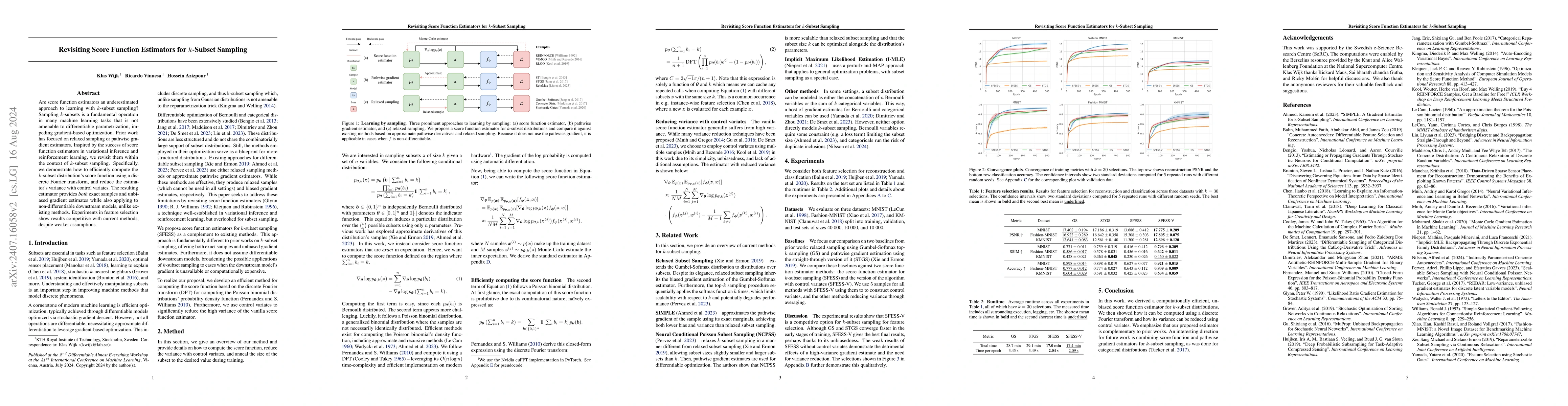 Thumbnail for Revisiting Score Function Estimators for $k$-Subset Sampling