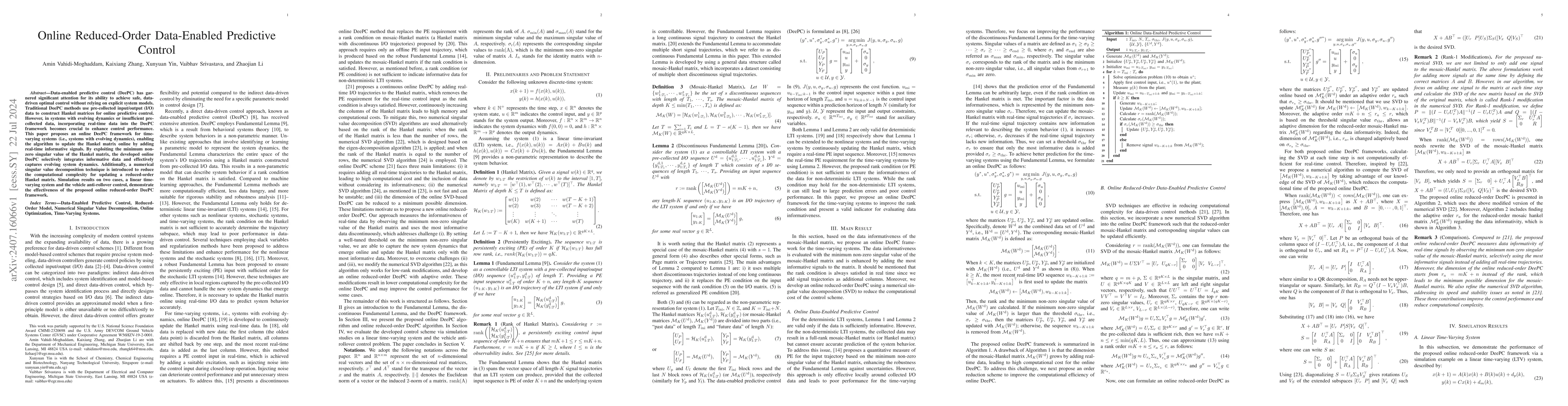 Thumbnail for Online Reduced-Order Data-Enabled Predictive Control