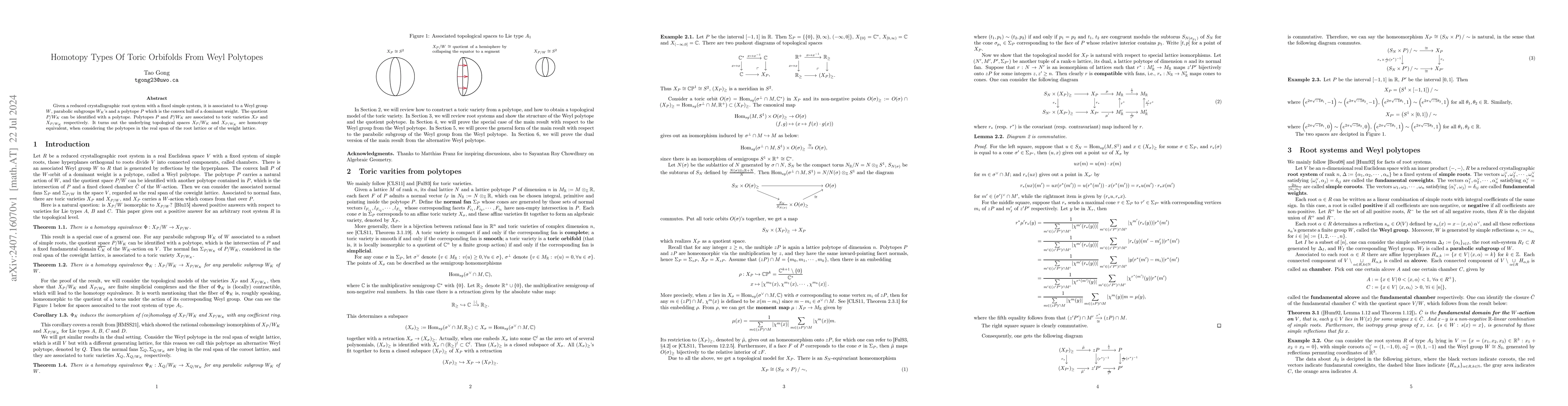 Thumbnail for Homotopy Types Of Toric Orbifolds From Weyl Polytopes