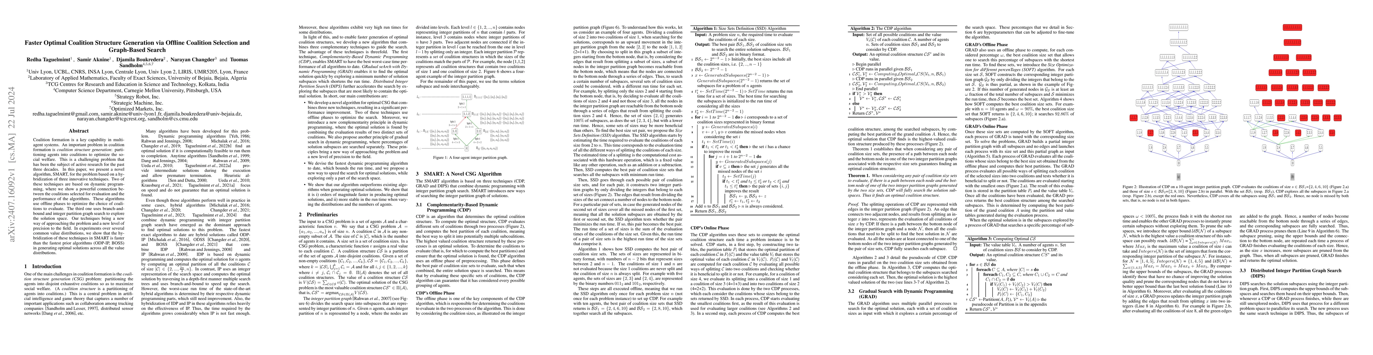 Thumbnail for Faster Optimal Coalition Structure Generation via Offline Coalition
  Selection and Graph-Based Search