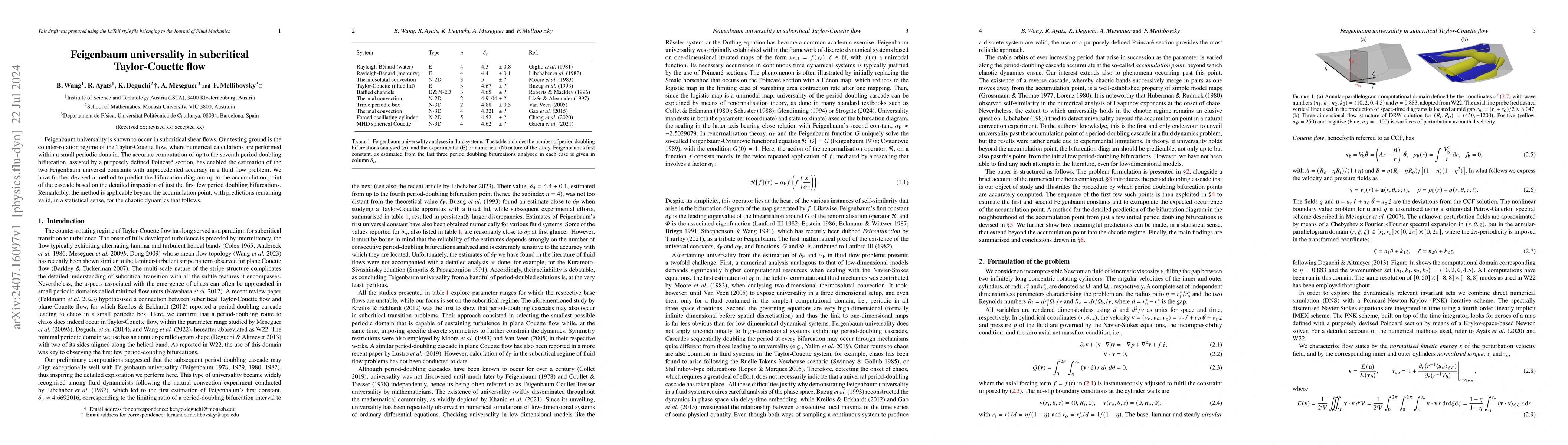 Thumbnail for Feigenbaum universality in subcritical Taylor-Couette flow