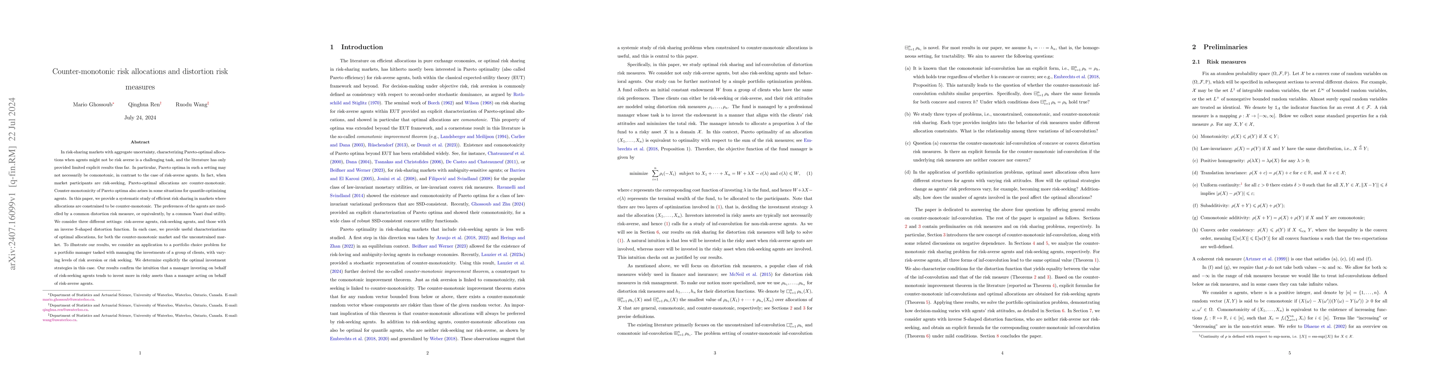 Thumbnail for Counter-monotonic risk allocations and distortion risk measures