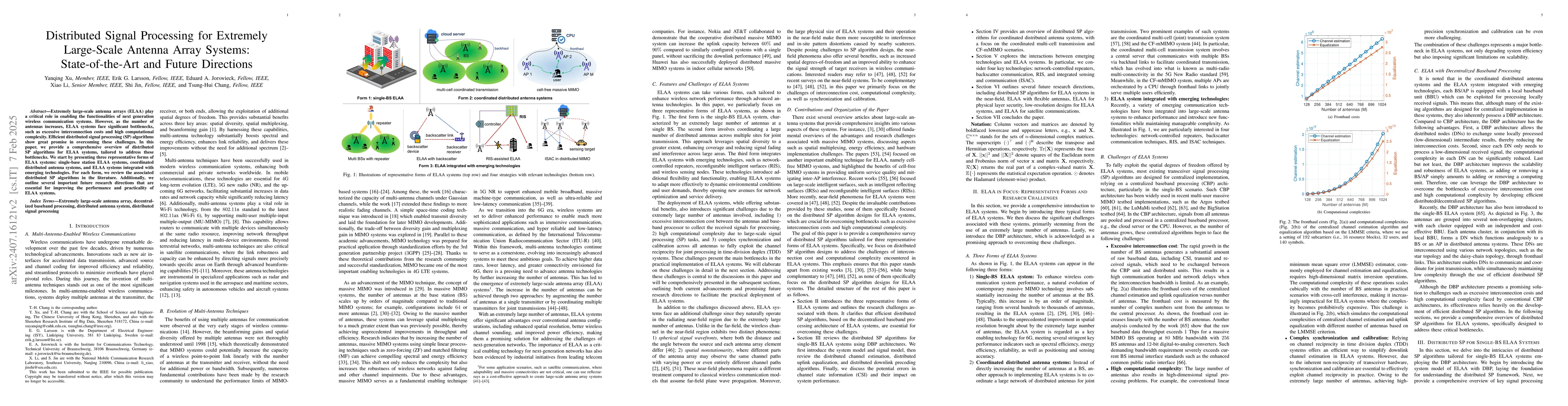 Thumbnail for Distributed Signal Processing for Extremely Large-Scale Antenna Array
  Systems: State-of-the-Art and Future Directions