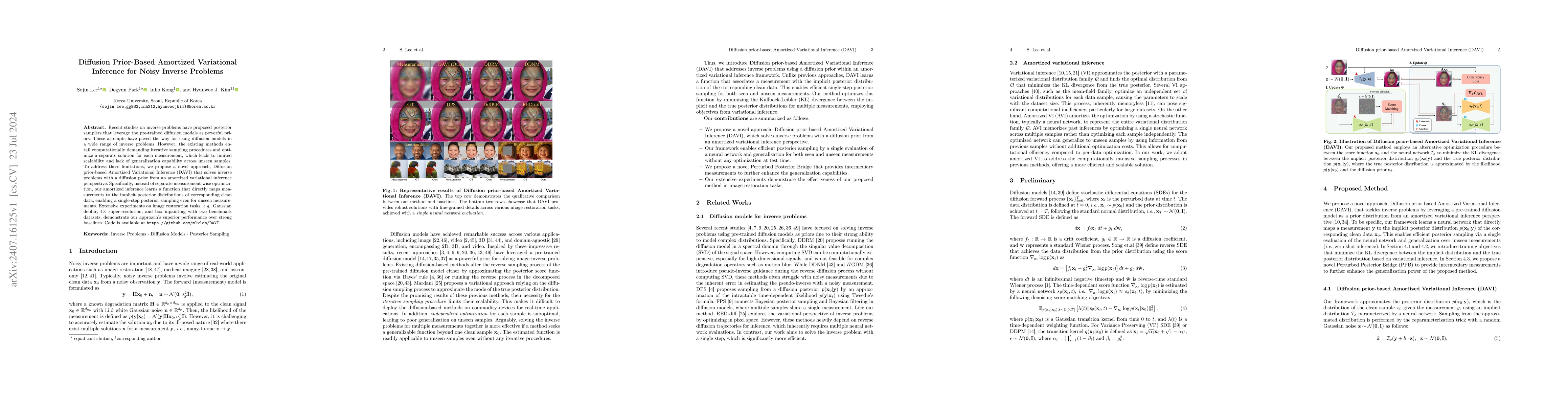 Thumbnail for Diffusion Prior-Based Amortized Variational Inference for Noisy Inverse
  Problems