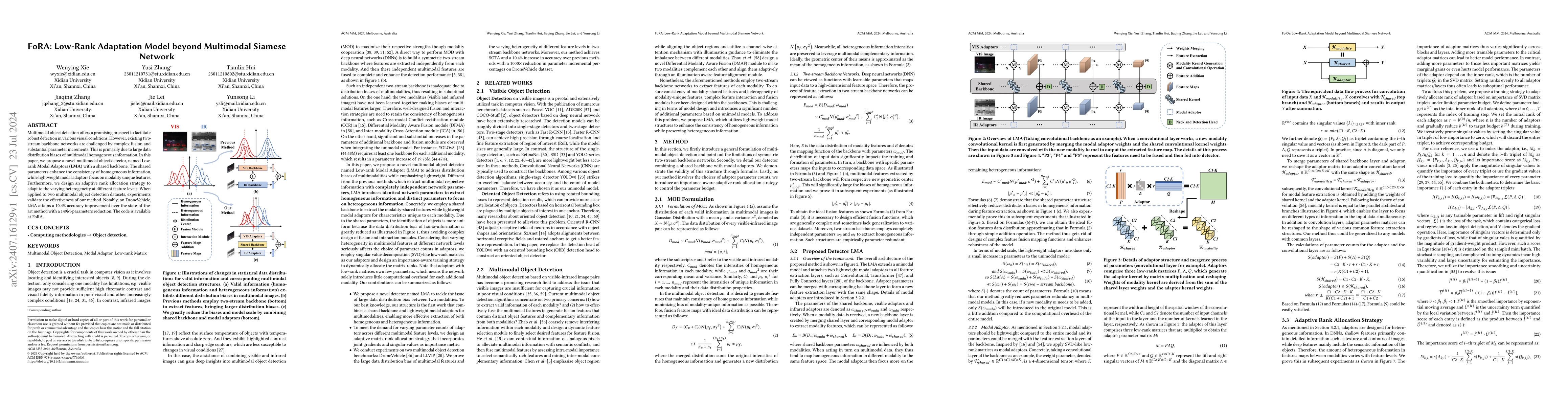Thumbnail for FoRA: Low-Rank Adaptation Model beyond Multimodal Siamese Network